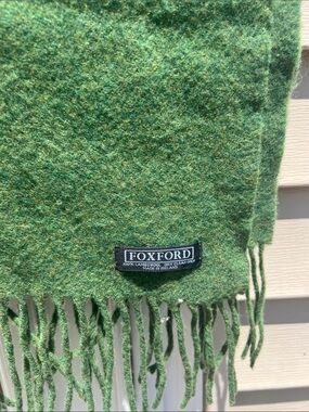 Foxford Green Lambswool Fringe Scarf